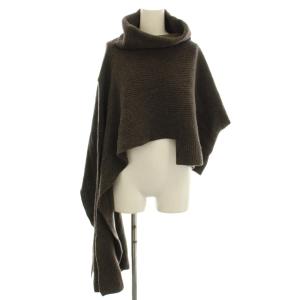 アシンメトリー ニット タートルネック リブニット F 茶 ブラウン LJ-L01-181 /G