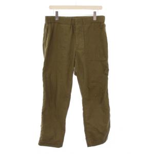 ストレートパンツ スラックス イージー ウエストゴム ワンカラー 無地 M カーキ 4020600061