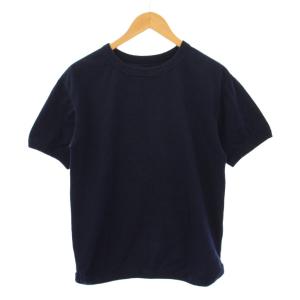 Tシャツ 半袖 クルーネック ストレッチ 無地 ワンカラー 38 紺 ネイビー /BB