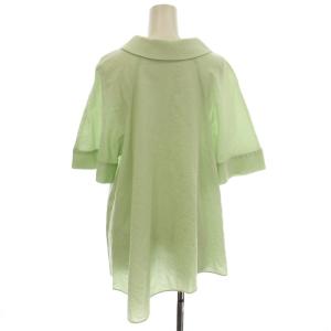ENFOLD 25AW HIGH-NECK BLOUSE シャツ ブラウス 半袖 38 黄緑 グリーン 300IA230-0781