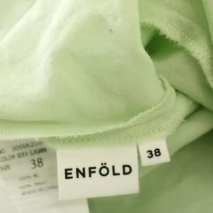 ENFOLD 25AW HIGH-NECK BLOUSE シャツ ブラウス 半袖 38 黄緑 グリーン 300IA230-0781