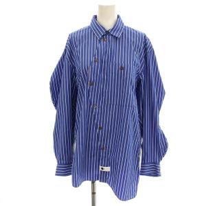 24AW DISTORTION SHIRT ストライプ柄 38 ブルー 300HA230-1250