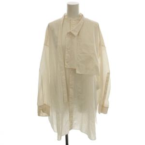 25SS SUMMER LOOSE SHIRT バンドカラー シャツ ブラウス 長袖 38 ライトピンク
