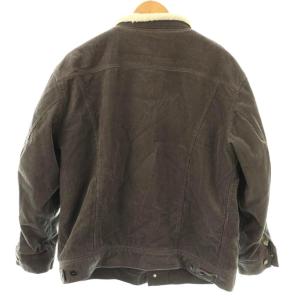 LEE フライトジャケット 上着 S グレー 白 コーデュロイ ボア襟 長袖 /NS