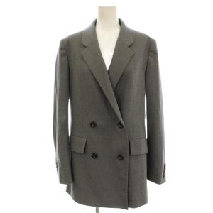 ダブル テーラードジャケット ウール混 M グレー /G