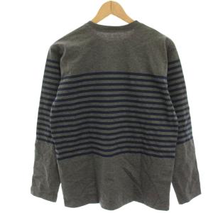 THE NORTH FACE タグ付き ロングスリーブセオアルファボーダークルー カットソー Tシャツ 長袖 M グレー 紺 ネイビー