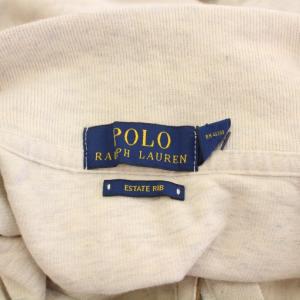 POLO RALPH LAUREN トレーナー スウェット 長袖 ハイネック ハーフジップ ロゴ ワンポイント S アイボリー /BB