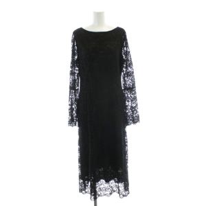 22AW ワンピース ロング 40 黒 ブラック レース /AP