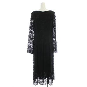 NOBLE 22AW ワンピース ロング 40 黒 ブラック レース /AP
