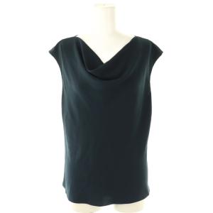 24SS POWDER CREPE SS COWL TOP ブラウス ノースリーブ プルオーバー S 紺