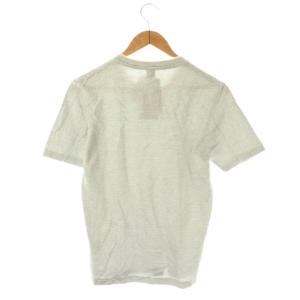 TAKEO KIKUCHI Tシャツ カットソー 半袖 Ｖネック 総柄 コットン 2 白 黒 /NR OS