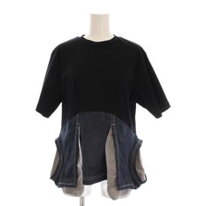 25SS HOLE DETAIL T-SH ホールディテールTシャツ カットソー 半袖 38 紺 ネイビー