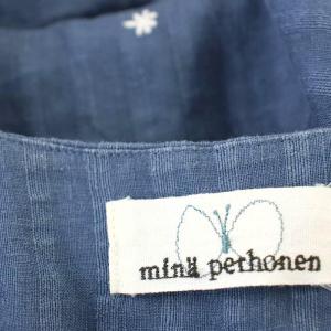 mina perhonen hoshi hana リネン ワンピース 38 ブルー ts3298