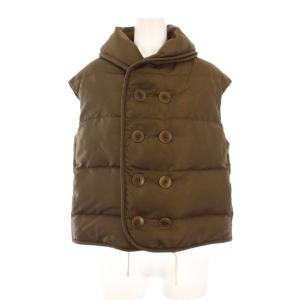 UMII908 ダウンベスト ショールカラー クロップド丈 2 茶 7-09-1046 /KH