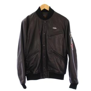 ロッカーズワッペン付 レザースタジャン M 02183LB02