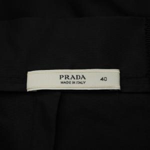 PRADA フレアスカート ひざ丈 シルク混 絹 40 黒 ブラック /AN59