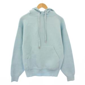 コットンカシミヤパーカー プルオーバー 無地 ワンカラー ストレッチ S 水色 ライトブルー 59-02-01-02001