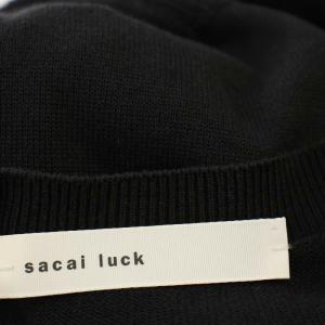 sacai luck ペプラム ニット カーディガン 長袖 2 黒 ブラック 13SSLU509 /G
