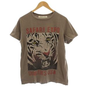 Tシャツ ダメージ加工 半袖 M 茶 ブラウン /G