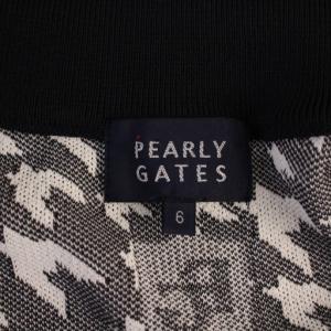 PEARLY GATES フルジップニットジャケット 千鳥格子 6 黒 白 /BM