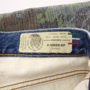 DIESEL D-VIDER-SP デニムパンツ ジーンズ ボタンフライ カモフラ 迷彩柄 切替 W30 L32 紺