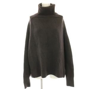 ニット セーター 長袖 タートルネック ウール カシミヤ混 茶 ブラウン /HN