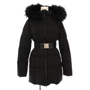 24AW GYGYベルト付きロングダウンコート アウター ジップアップ フェイクファー ワンカラー F