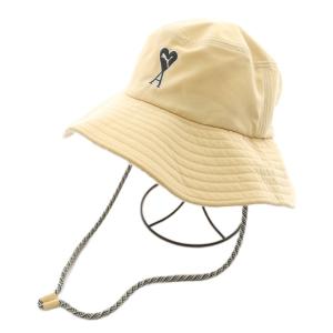 × アミパリス AMI PARIS BUCKET HAT ハット 帽子 ロゴ 刺繍 ベージュ 024192-01