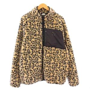 U SHERPA AOP JACKET ボアジャケット スタンドカラー アウター ジップアップ ヒョウ柄