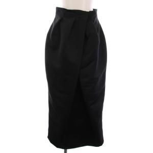 HEAVY SATIN ORIGAMI SKIRT 1 ブラック 110722301