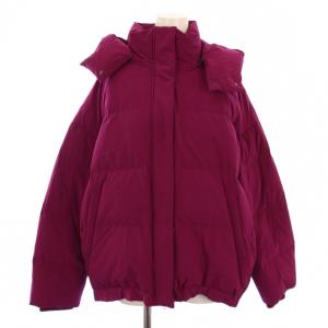 × 西川ダウン × 東原亜希 ダウンジャケット ジップアップ フード ナイロン 38 パープル NL82DWW007TS
