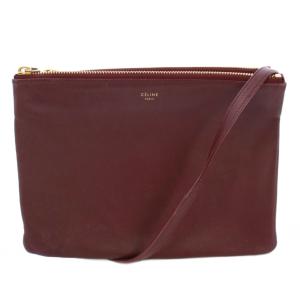 Trio ラージ ショルダーバッグ ボルドー