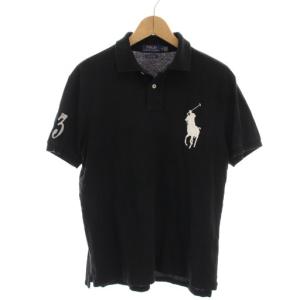 CUSTOM SLIM FIT ポロシャツ ビッグポニー 半袖 M ブラック /YM