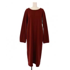 ワンピース ロング 長袖 クルーネック ウール 3 ボルドー PCOP-2098D KUS /BM