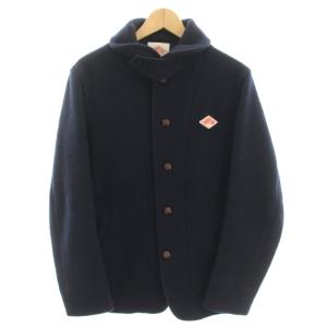 丸襟ウールモッサジャケット アウター ラウンドカラー ロゴワッペン 40 紺 ネイビー JD-8237