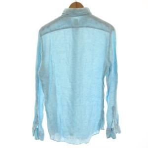 Finamore カジュアルシャツ 長袖 麻 リネン M 水色 ライトブルー 13050310006310 /HN