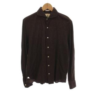 シャツ ホリゾンタルカラー 長袖 M ブラウン 18-050-310-0060-3-0 /YM