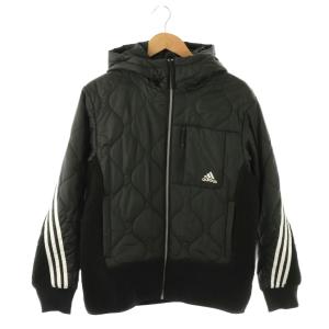 H20777 シャープジャケット 中綿ジャケット パーカー キルティング ボア L ブラック ホワイト