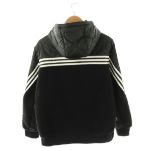 adidas H20777 シャープジャケット 中綿ジャケット パーカー キルティング ボア L ブラック ホワイト