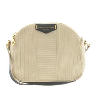 ショルダーバッグ レザー バイカラー ベージュ 黒 ブラック /AN16 D