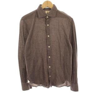 カジュアルシャツ 長袖 M 茶 ブラウン 19050310500130 /HN
