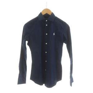 カジュアルシャツ ワイシャツ 長袖 4 紺 ネイビー /RR