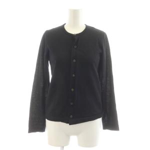 カーディガン 長袖 ウール 黒 ブラック /RR