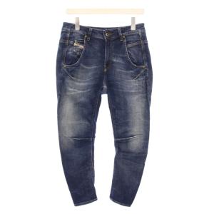 FAYZA-NE デニムパンツ ジーンズ ジップフライ ストレッチ ロゴパッチ W25 インディゴ /BB