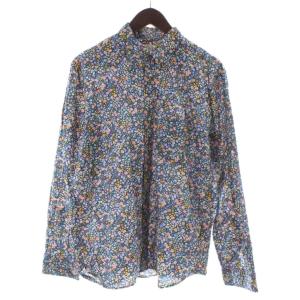 長袖シャツ XL ネイビー 紺色 マルチカラー 花柄 /AP