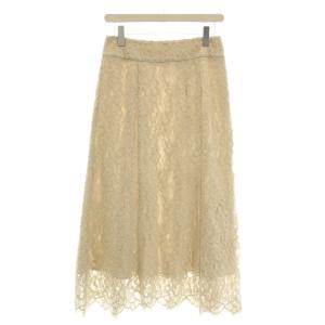レース スカート 花柄 ロング 38 ベージュ /G