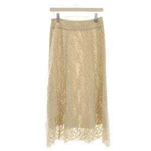 IENA レース スカート 花柄 ロング 38 ベージュ /G