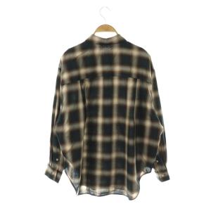 Spick&Span 23050200207030 23AW TRツイルチェックシャツ ブラウス 長袖 前開き ベージュ 緑