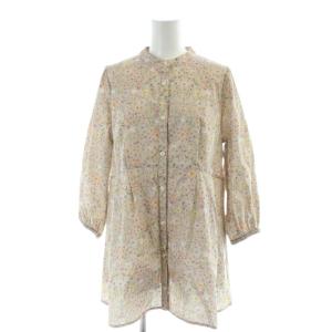 WARDROBE シャツ ブラウス M-L ベージュ 長袖 花柄 /AP
