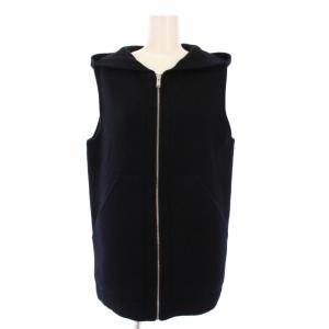 22AW LANA CASH HOODED VEST フーディベスト ニット S 黒 2309711 /KH